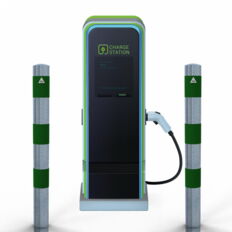Barrier bollard#as e-charging station protection