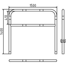 Protective bar made of steel tubing#Ø 60 x 2.5 mm#with crossbar