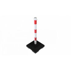 Chain post, handy design#Ø 60 mm steel post#hot-dip galvonized#coated white / red