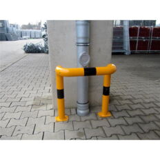 Anti-nudge hoop 90°#one sided- deep version#steel tube Ø 76 mm#yellow / black