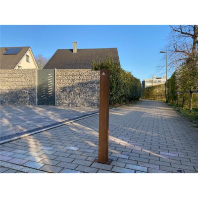 Ornamental bollard made of corten