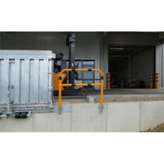 Protective bar made of steel tubing# 60 x 2.5 mm#with crossbar#for wall mounting