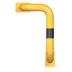 Anti-nudge hoop 90°#L-shaped#steel tube Ø 76 mm#yellow / black