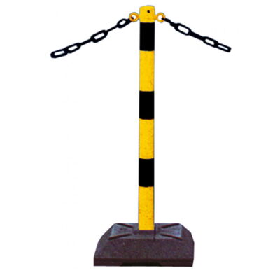 Steel post#Ø 60 mm#hot-dip galvanized#coated yellow / black