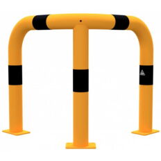 Anti-nudge hoop 90°#equal-sided#steel tube Ø 76 mm#yellow / black