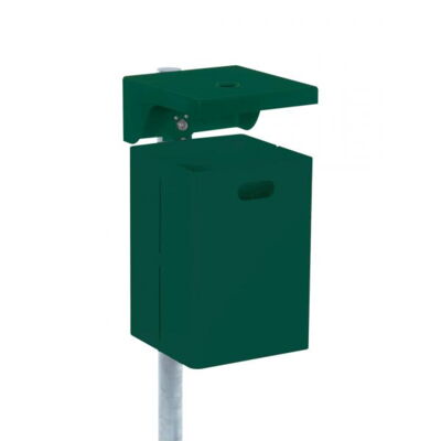 Square litter bin with cover, with ashtray