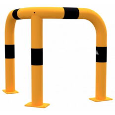 Anti-nudge hoop 90°#equal-sided#steel tube Ø 76 mm#yellow / black
