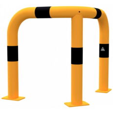 Anti-nudge hoop 90°#equal-sided#steel tube Ø 76 mm#yellow / black