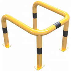 Anti-nudge hoop#double hoop#steel tube Ø 76 mm#yellow / black