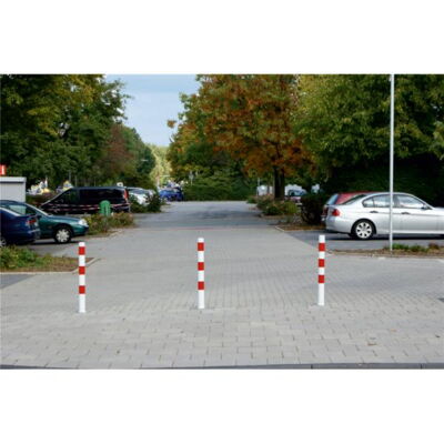 Barrier posts#Steel tube Ø 76 x 2,6 mm#stationary, for casting in concrete#hot-dip galvonized / white coated