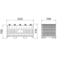 SET#with 20 panel fence#on storage and transport crossbar