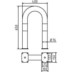 Anti-nudge hoop#steel tube Ø 76 mm#yellow / black
