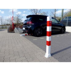 Barrier posts#Steel tube 70 x 70 mm#foldable, with Euro profile cylinder lock